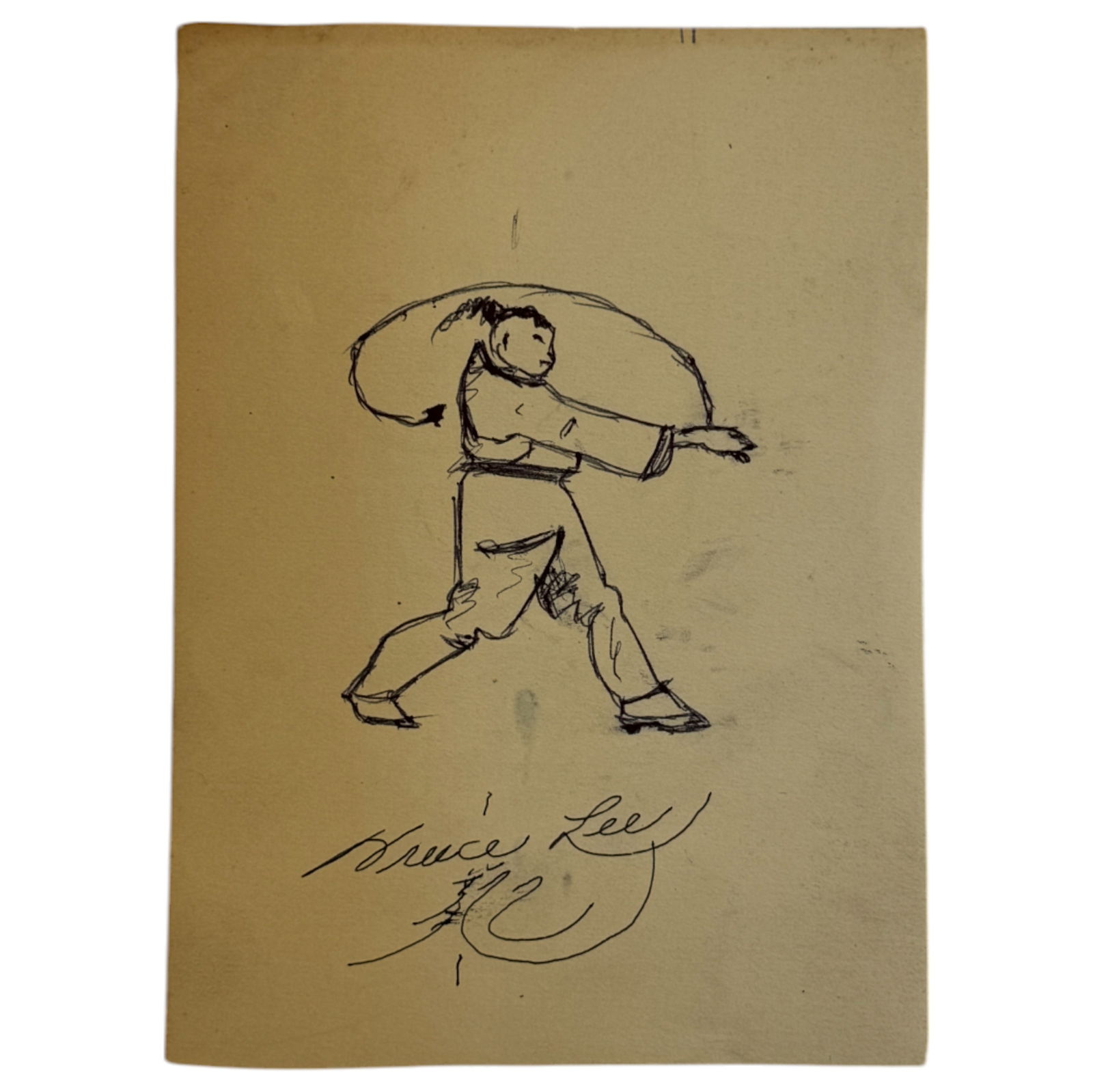 BRUCE LEE Jeet Kune Do Drawing on paper 5" x 7" (1 of 3)