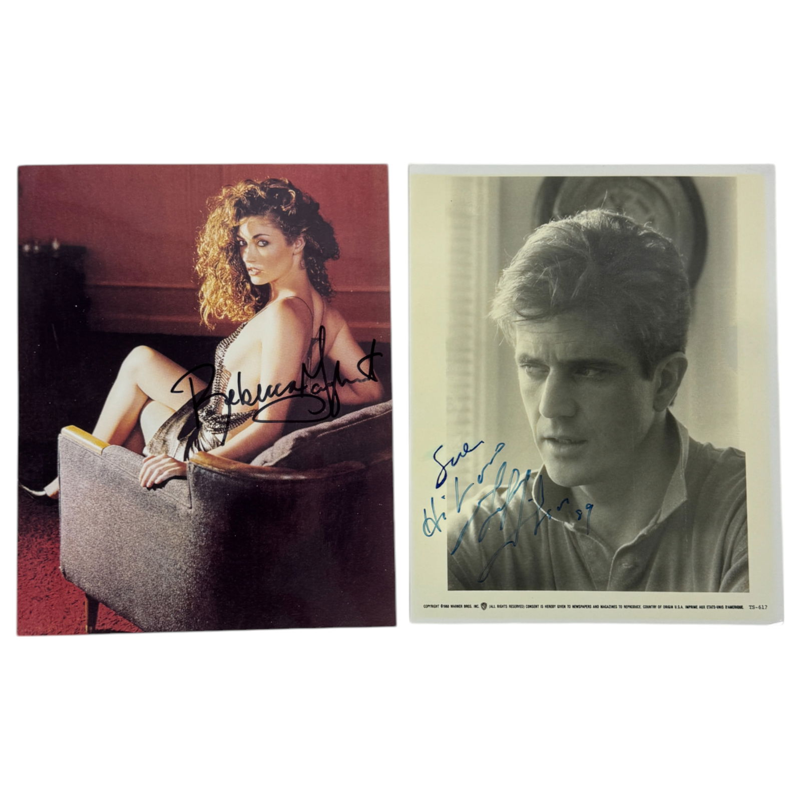 VINTAGE MEL GIBSON AND Rebecca Gayheart SIGNED PHOTOS LOT: VINTAGE MEL GIBSON AND Rebecca Gayheart SIGNED PHOTOS LOT