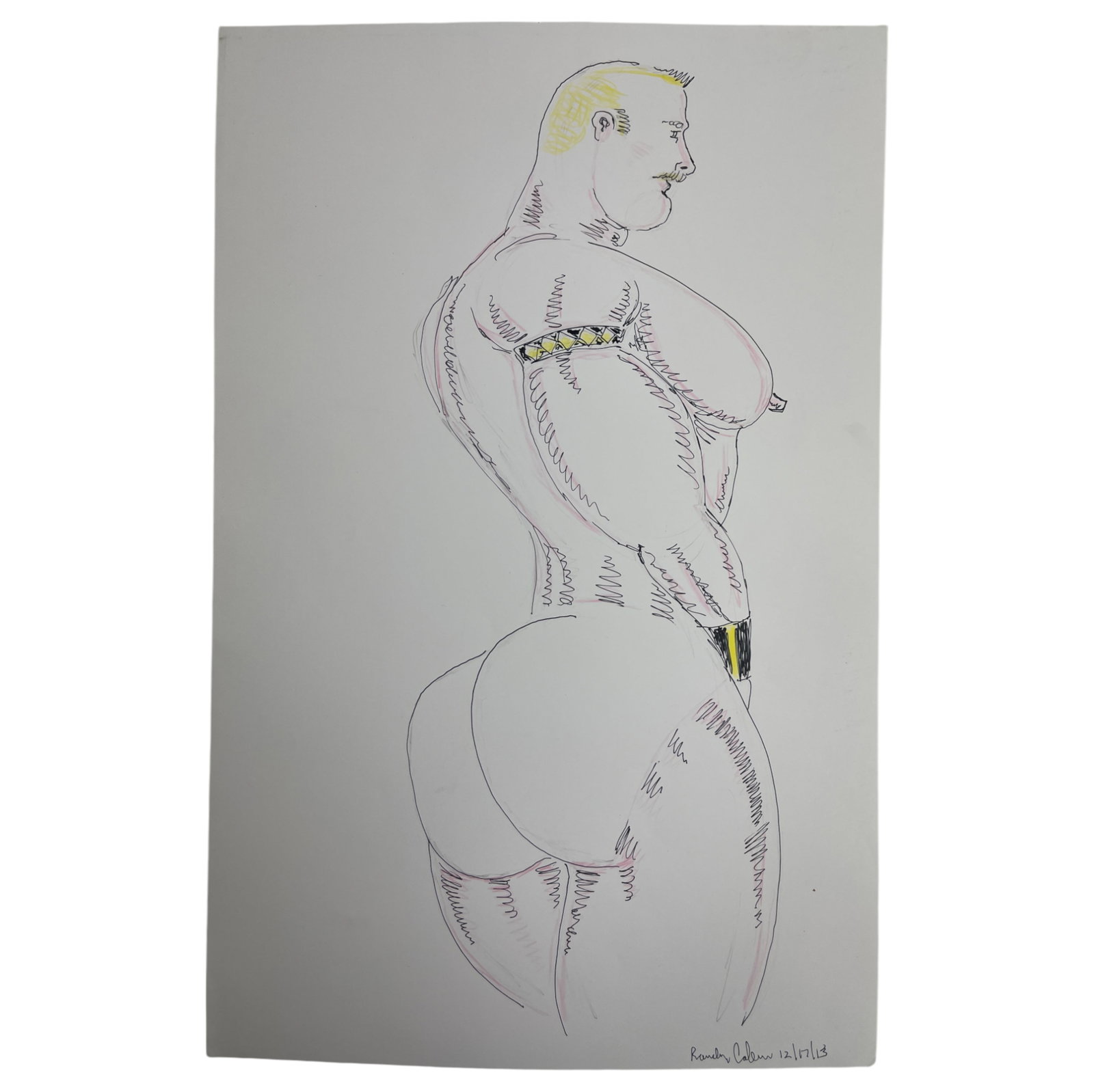 Randy Coleman Signed Gay Male Interest Drawing Illustration Art Original Erotic Nude Adults Only: Original Randy Coleman Signed Gay Male Interest Hand Drawing Illustration Art Erotic Nude Adults Only. Signed and dated. Size 11 x 13 1/2 inches.Artist and San Francisco Bay Times Columnist Randy Cole