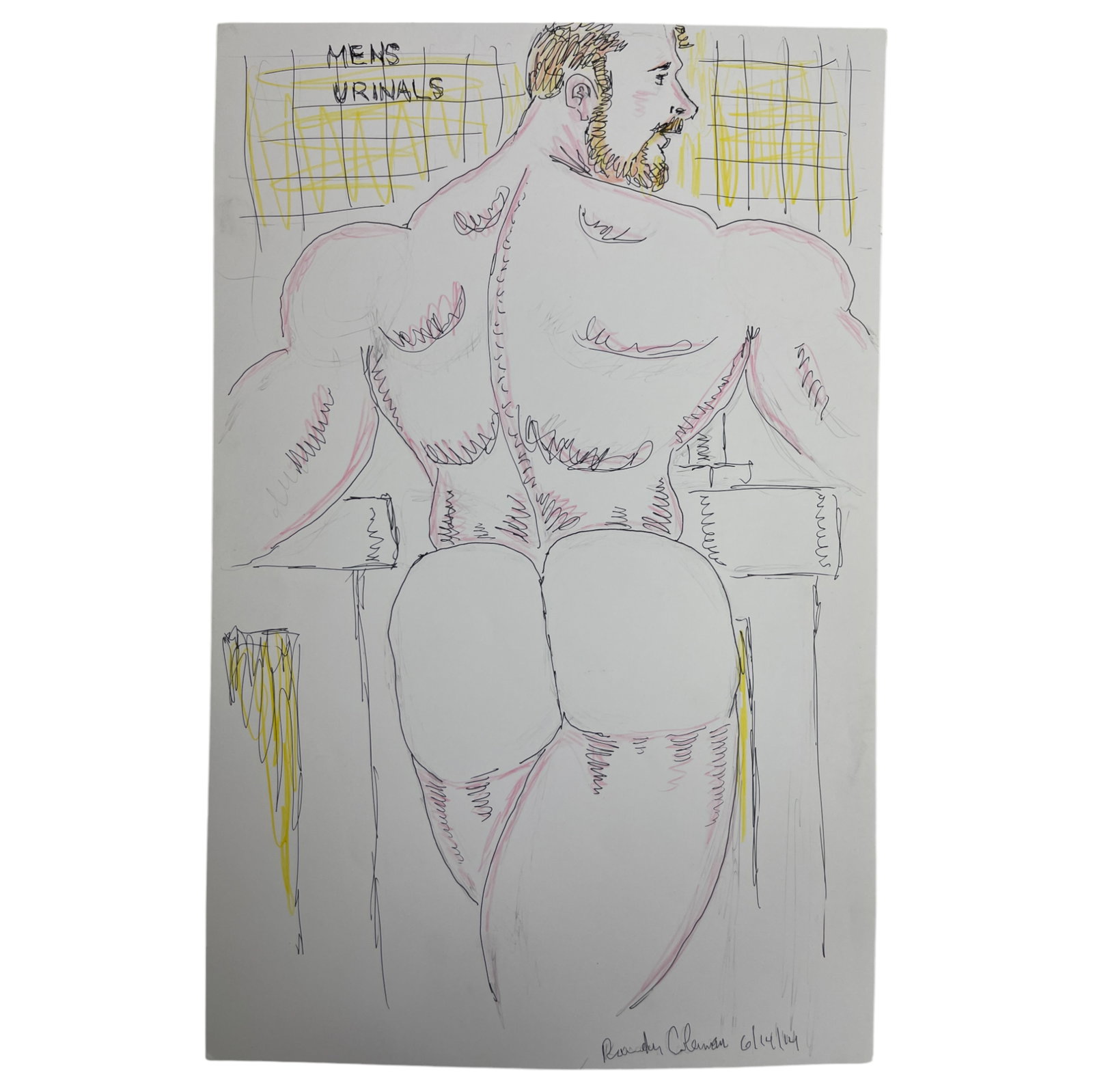 Randy Coleman Signed Gay Male Interest Drawing Illustration Art Original Erotic Nude Adults Only: Original Randy Coleman Signed Gay Male Interest Hand Drawing Illustration Art Erotic Nude Adults Only. Signed and dated. Size 11 x 13 1/2 inches.Artist and San Francisco Bay Times Columnist Randy Cole