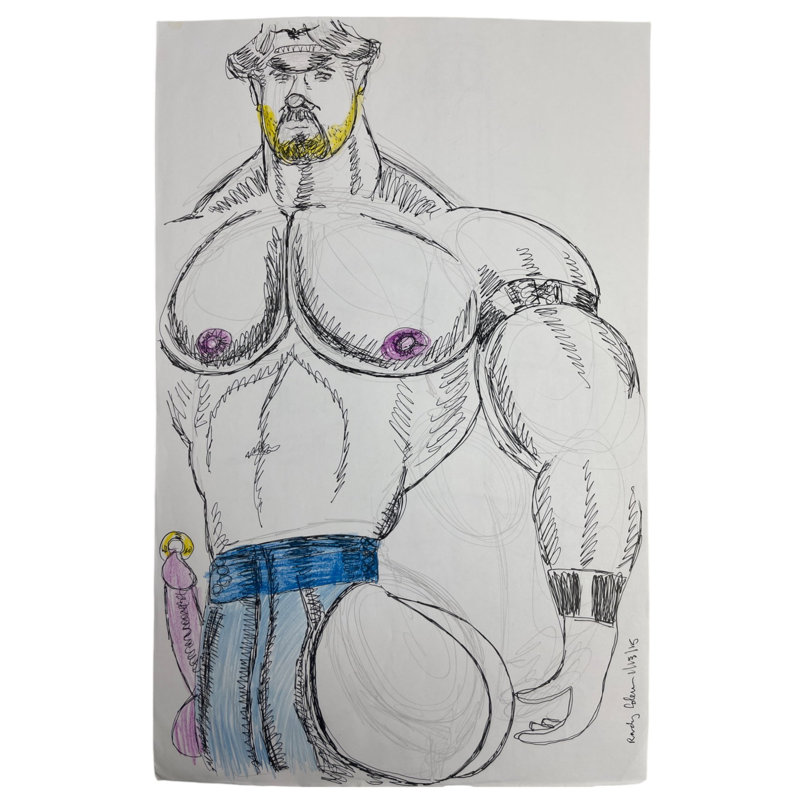Randy Coleman Signed Gay Male Interest Drawing Illustration Art Original Erotic Nude Adults Only: Original Randy Coleman Signed Gay Male Interest Hand Drawing Illustration Art Erotic Nude Adults Only. Signed and dated. Size 11 x 13 1/2 inches.Artist and San Francisco Bay Times Columnist Randy Cole