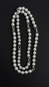 Akoya Pearl Necklace Gold Diamond Repeating Assael Opera Length