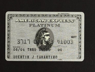 Quentin Tarantino American Express Credit Card Rare Hollywood Collectible