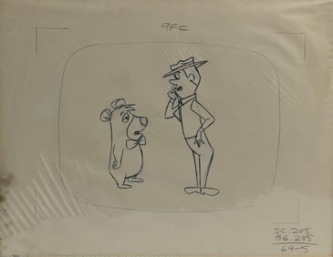 Hanna-Barbera Yogi Bear Show Original Pencil Character Layout Drawing