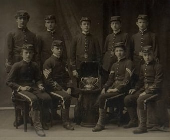 Antique Original Civil War Black & White Photograph of Union Soldiers - Framed