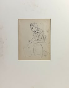 Edward Hopper Pencil Drawing, Signed Lower Right