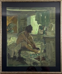 Edward Hopper Acrylic Painting, Signed Lower Left