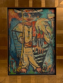 Esteban Frances Oil on Board Painting