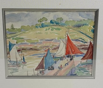 Raoul Dufy (1877-1953) – Watercolor on Paper Concarneau Seascape – Signed