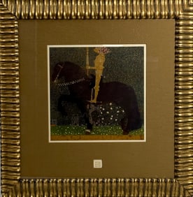 Gustav Klimt – Life is a Struggle (The Golden Knight) 1903 Lithograph with Metallic Highlights