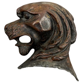 Antique Bronze Lion's Head Door Knocker - Stamped and Numbered