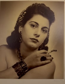 Man Ray Large 14 x 18 Portrait Signed Glamour Photo Black & White