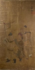 Rare 13th-14th Century Japanese or Chinese Painting – Children at Play