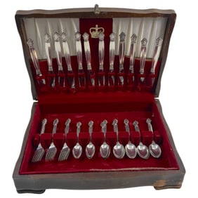 GEORG JENSEN Acanthus Sterling Silver Flatware Set 48 Pieces