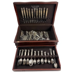 GEORG JENSEN Sterling Silver Flatware Set 119 Pieces