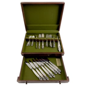 GEORG JENSEN Sterling Silver Flatware Set 38 Pieces