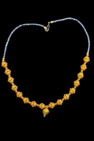Ancient Roman or Near Eastern 23K Gold Beaded Necklace, 200-400 A.D.
