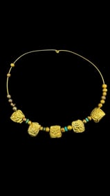 Ancient Chimu 23K Gold Necklace, 1000-1400 AD