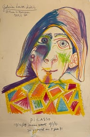 Pablo Picasso, Harlequin - Galerie Louise Leiris by Pablo Picasso 1971 Lithograph Poster