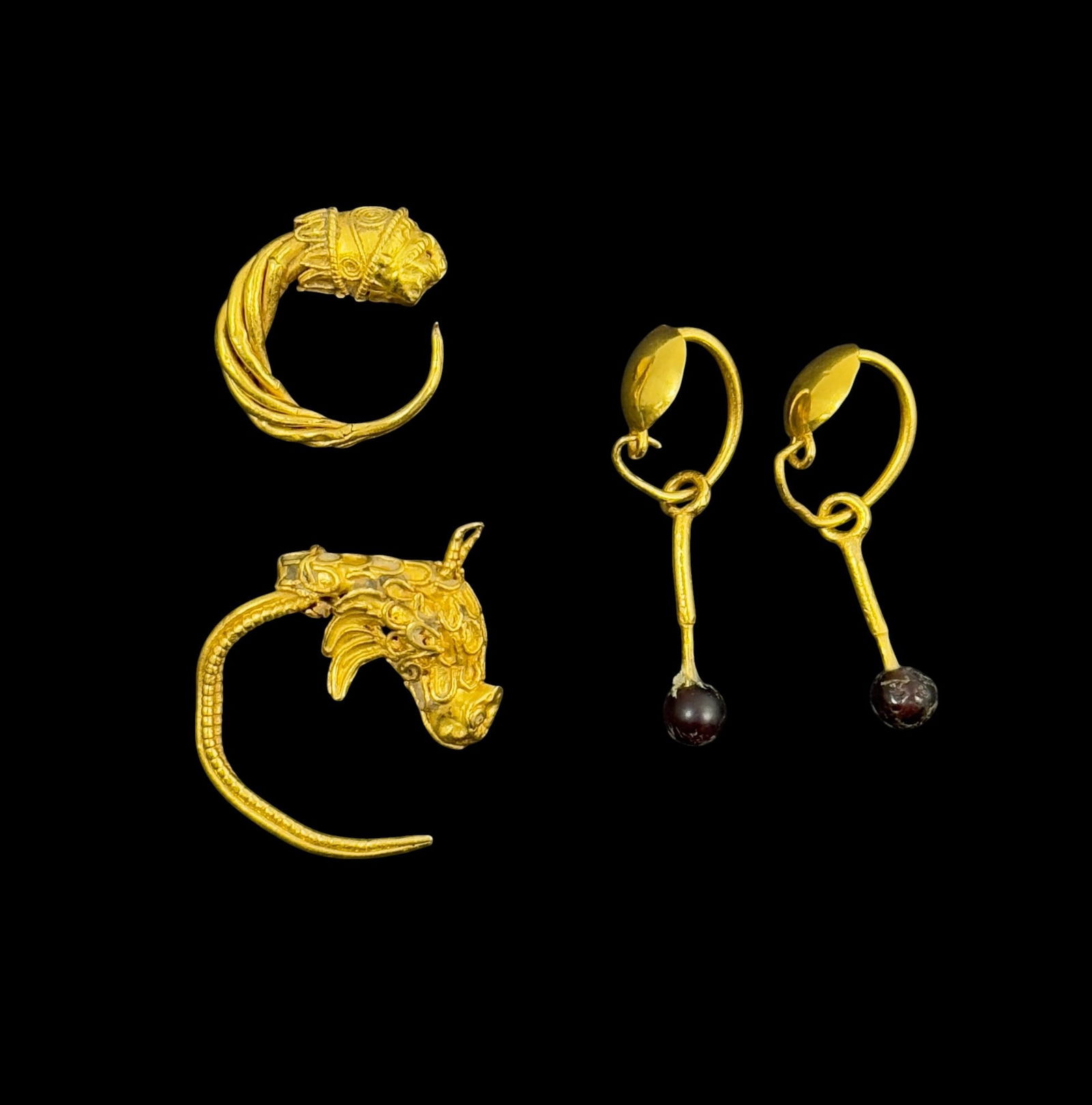 Ancient Roman 23K Gold Earrings, 1st-4th Century AD (1 of 5)