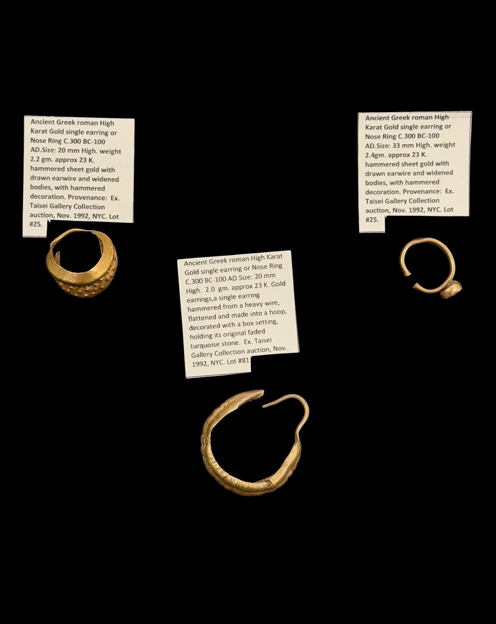 Ancient Greek-Roman High-Karat 23K Gold Earring Jewelry Collection (1 of 6)