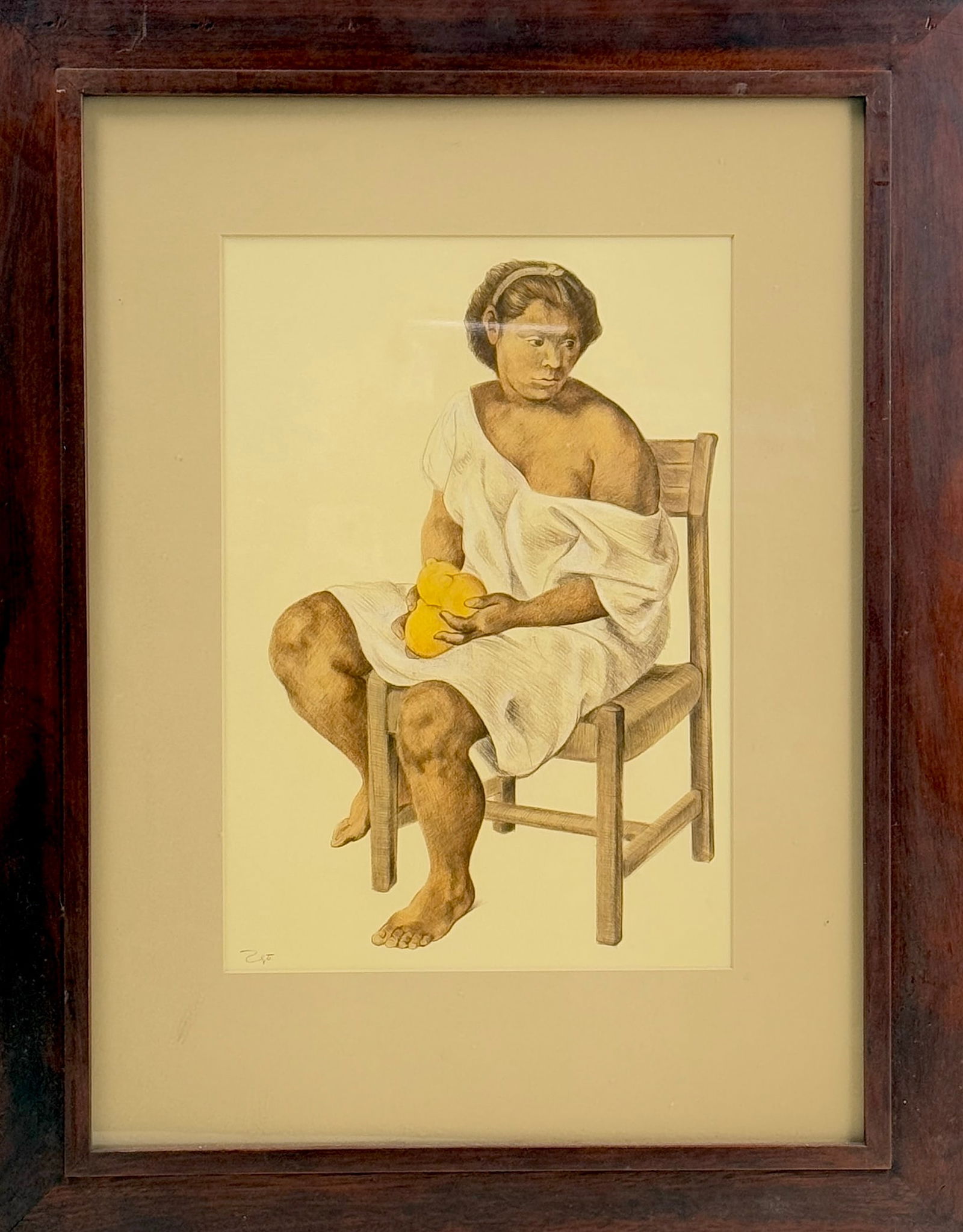 Francisco Zuniga, Pastel and Charcoal on Paper, Signed (1 of 6)