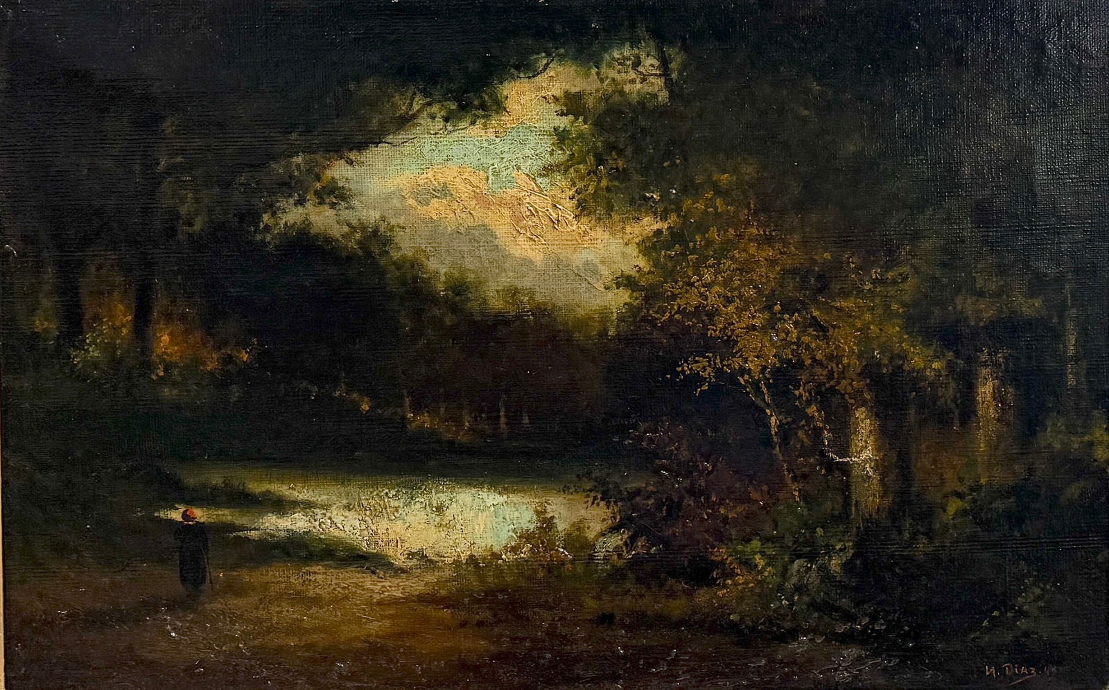 Narcisse-Virgile Diaz de la Pena (French, 1807-1876)  Forest Scene  Painting (1 of 7)