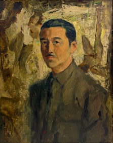 Alberto Vargas Self-Portrait, Oil on Masonite