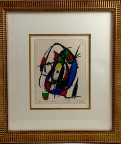 Rare 1974 Printers Proof Lithograph by Joan Miro Hand Signed and Dated – Abstract Composition