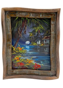 Steve Barton – Moon Dance Signed Acrylic on Canvas – Wavy Frame & COA