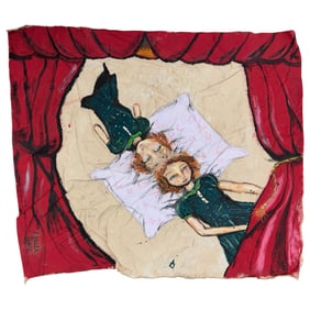 SIDE SHOW BANNER "Conjoined Twins" Circus Freak Signed J. Sigler Sideshow