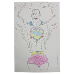 Randy Coleman Signed Gay Male Interest Drawing Illustration Art Original Erotic Nude Adults Only