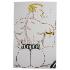 Randy Coleman Signed Gay Male Interest Drawing Illustration Art Original Erotic Nude Adults Only