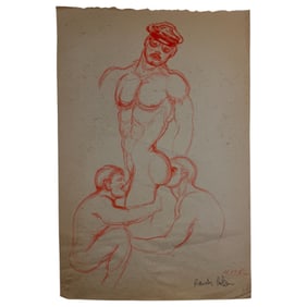 Randy Coleman Signed Gay Male Interest Drawing Illustration Art Original Erotic Nude Adults Only