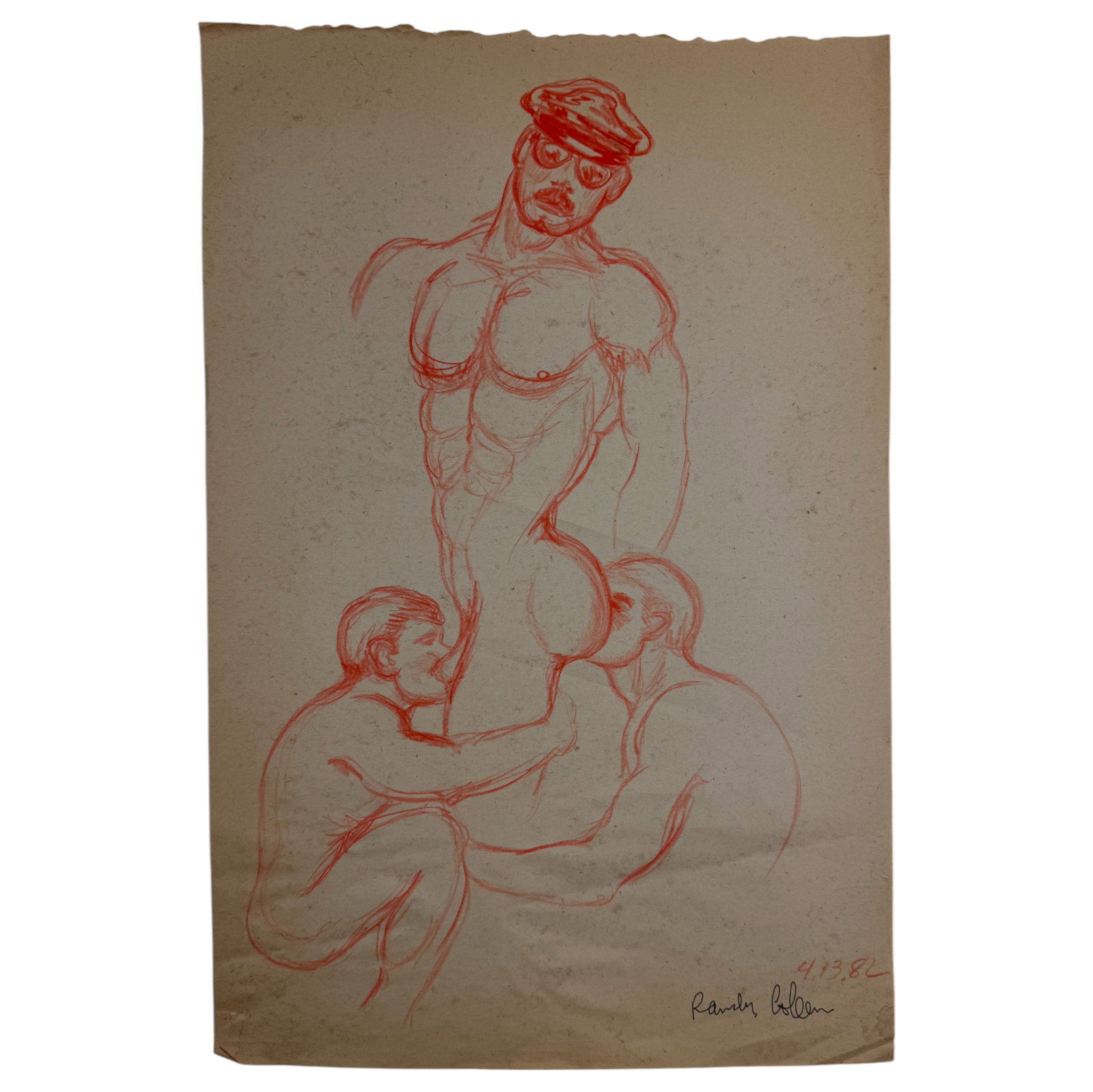 Randy Coleman Signed Gay Male Interest Drawing Illustration Art Original Erotic Nude Adults Only: Original Randy Coleman Signed Gay Male Interest Hand Drawing Illustration Art Erotic Nude Adults Only. Signed and dated. Size 11 x 13 1/2 inches.Artist and San Francisco Bay Times Columnist Randy Cole