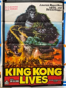 Vintage Movie Poster King Kong lives Koneru international 29" x 41"