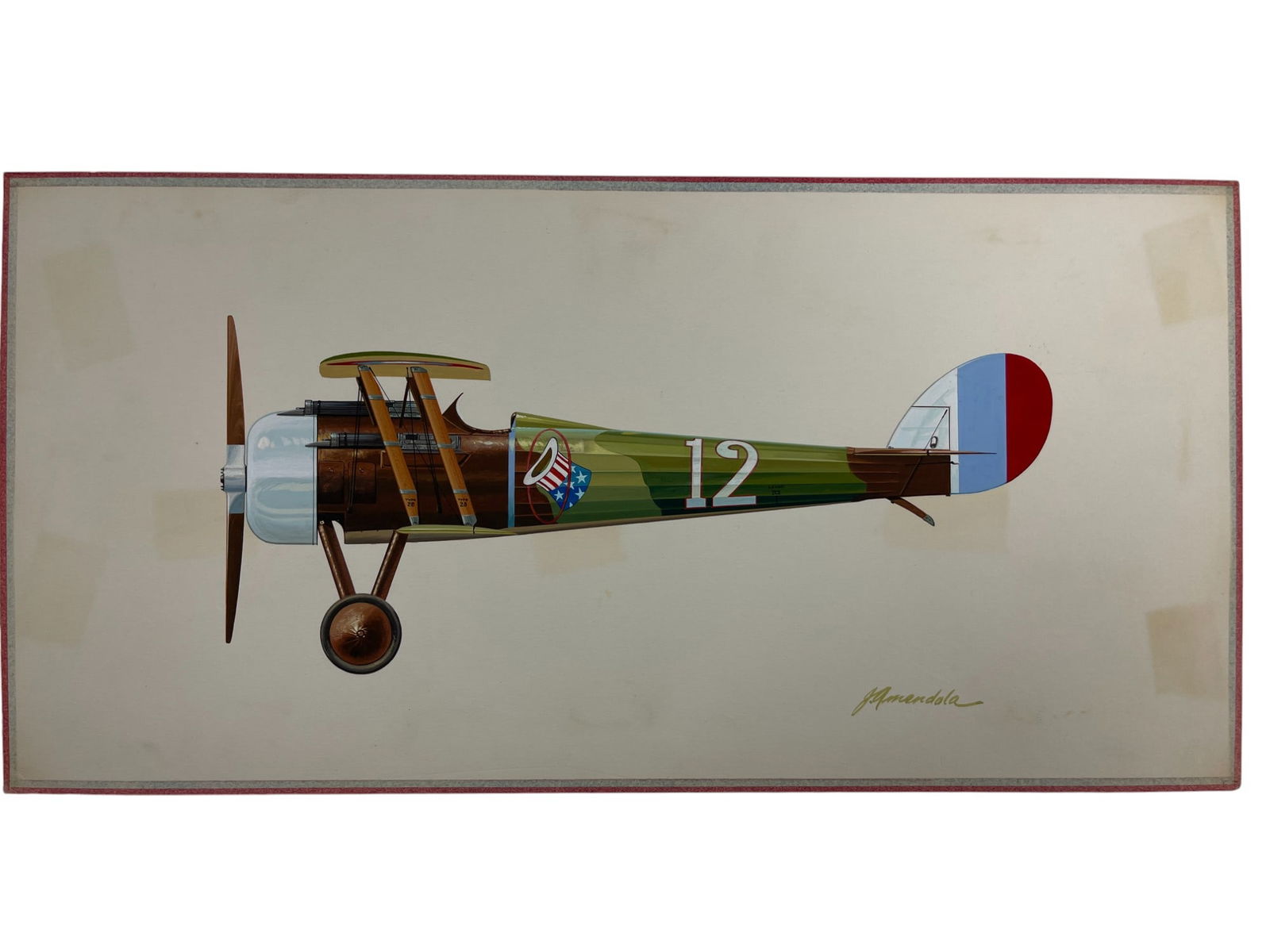 Original John Amendola Aurora Products Nieuport 28C1 Model Plane Hand Drawn Illustration Art Signed (1 of 8)