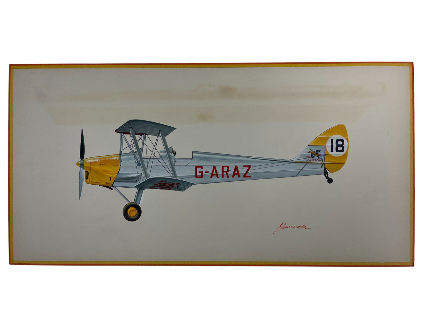 Original John Amendola Aurora Products Model Plane Hand Drawn Illustration Art Signed (1 of 6)