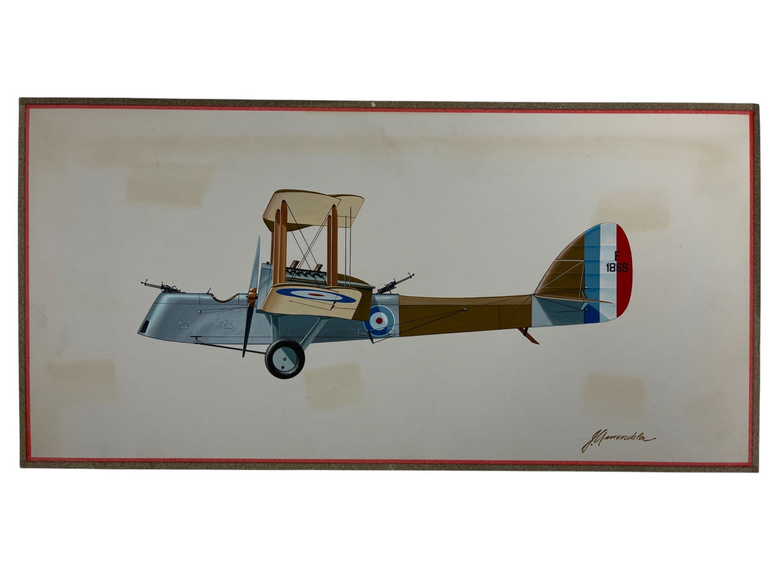 Original John Amendola Aurora Products Model Plane Hand Drawn Illustration Art Signed (1 of 7)