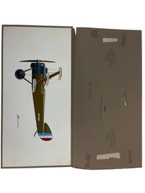 Original John Amendola Aurora Products Sopwith Tri Model Plane Hand Drawn Illustration Art Signed