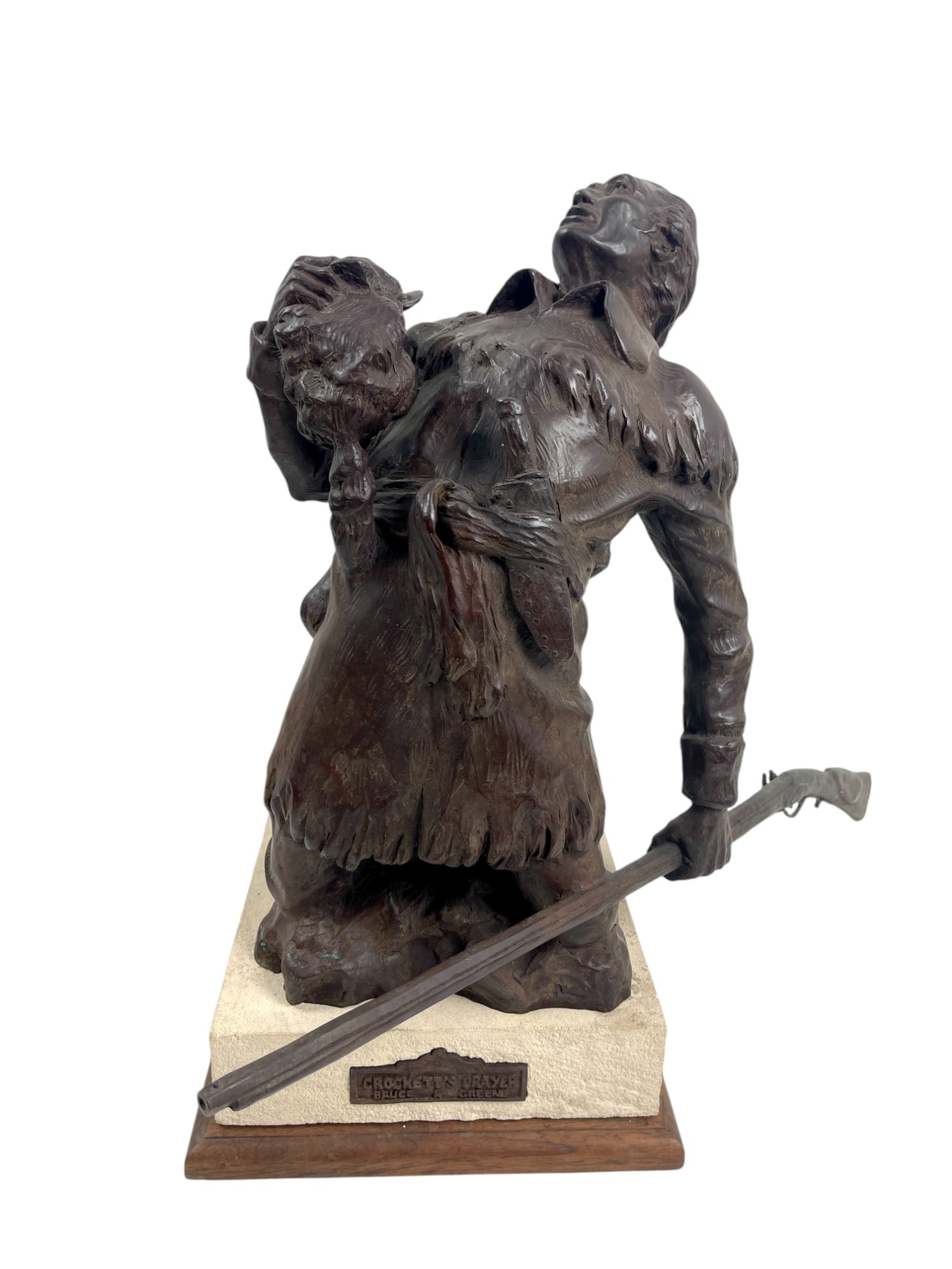 Bruce R. Greene 1953 Crockett's Prayer Bronze Statue Signed AP (1 of 9)