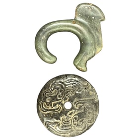 Antique Chinese Jade Carved Figure Lot of 2