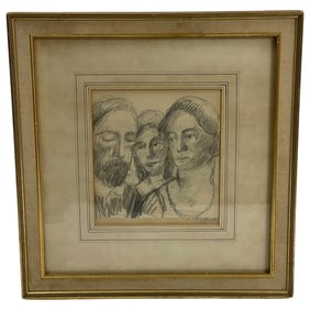Abraham Walkowitz (1880-1965) Three Heads Pencil on Paper
