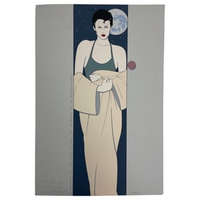 Patrick Nagel Hand Signed Wasserman Silkscreen Co. Santa Monica Serigraph