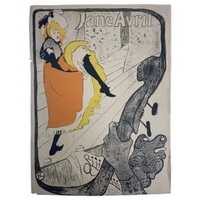 Toulouse Lautrec Original Jane Avril Lithograph Poster