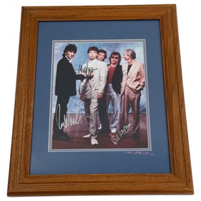 Rolling Stones Band Hand Signed Photograph in Frame