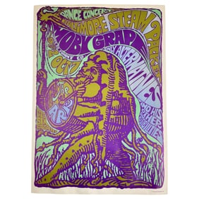 Psychedelic Art Rock Poster 1967 Linen-back Dance Poster