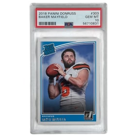 2018 Panini Donruss Rookie Baker Mayfield PSA 10 Football Card