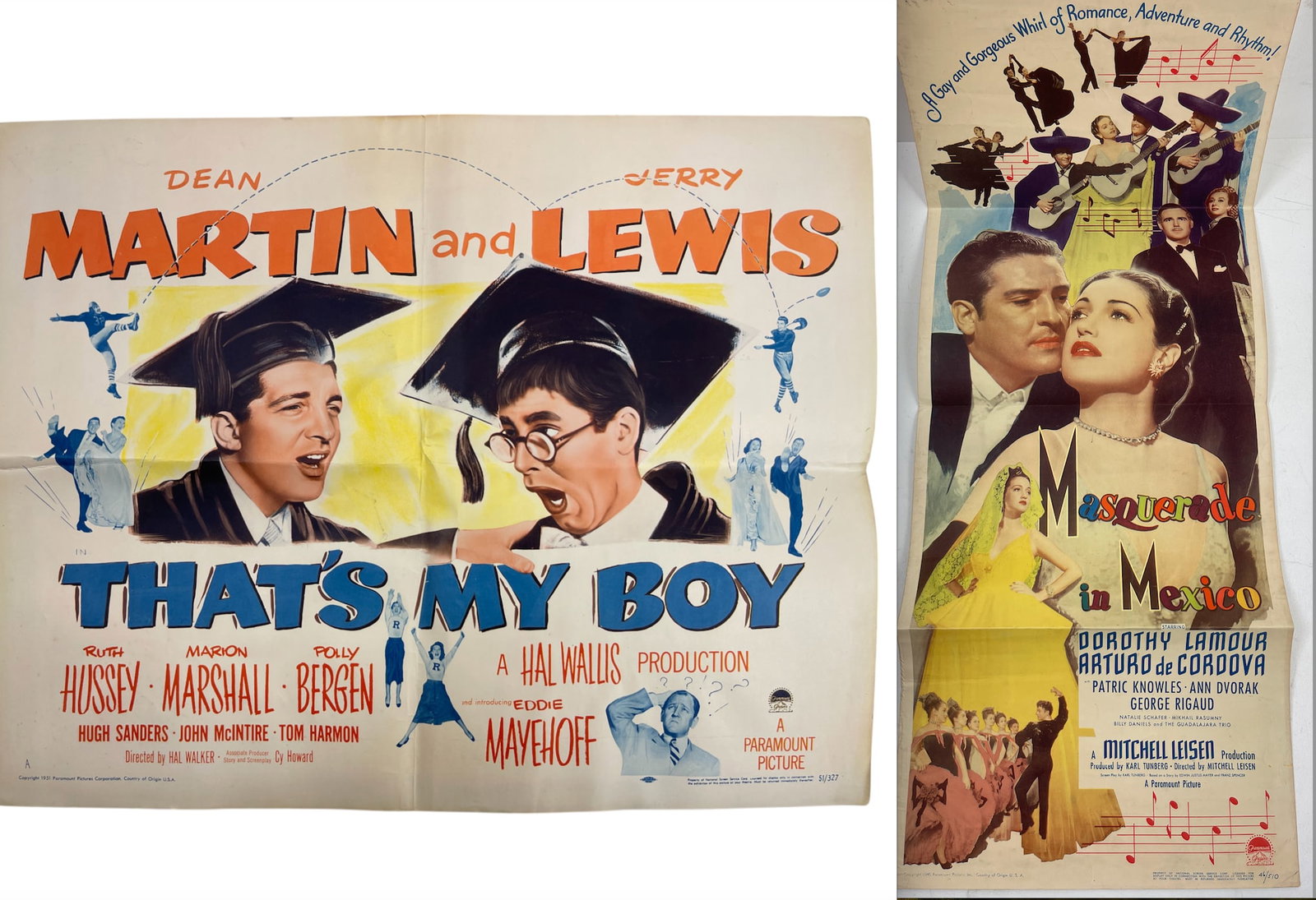 Vintage Movie Poster Thats my Boy Dean Martin Jerry Lews and Masquerade in Mexico: Vintage Movie Poster Thats my Boy Dean Martin Jerry Lews and Masquerade in Mexico