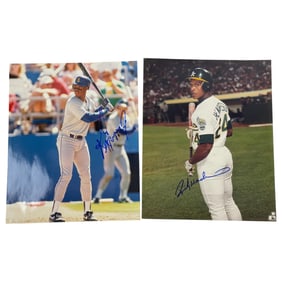 Vintage Original Color Photo Signed by Darryl Strawberry & Ken Griffey Baseball Memorabilia